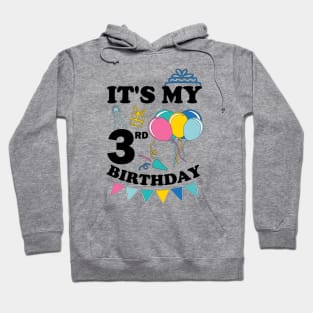 Kids It's My 3rd Birthday Celebrating three years Hoodie